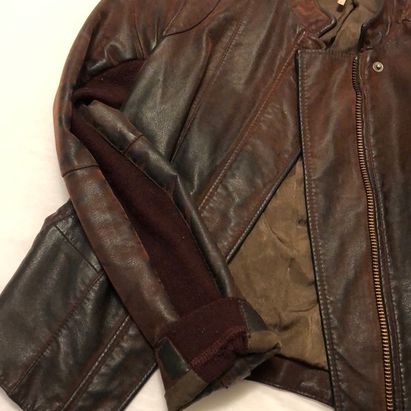 Free people red leather / suede jacket - Picture 3 of 3